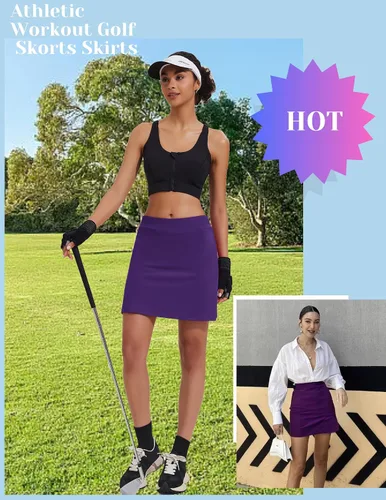 Vista 3 de Ekouaer Falda con pantalón deportivo, para mujer, falda ligera para correr, jugar tenis, golf y entrenamiento