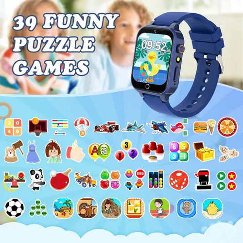 Vista 3 de Reloj inteligente para niños con cámara, video, reproductor de música, reloj despertador, cronómetro, calendario, podómetro, pantalla táctil HD