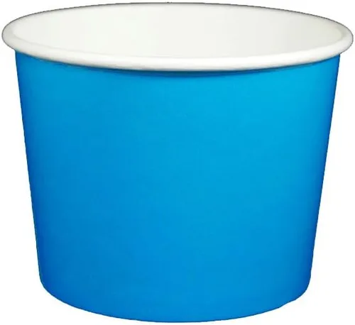 Vista 9 de Vasos de papel de yogur de 12 onzas, 1000 unidades (lunares - azul)
