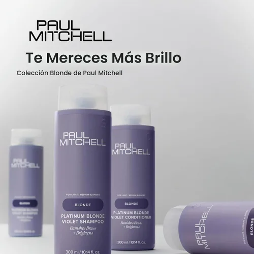 Vista 6 de Paul Mitchell Platinum Blonde Violet Conditioner, Banishes Brass + Brightens, Ideal for Light to Medium Blonde, Silver, Gray or White Hair