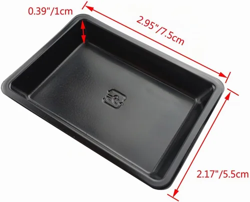 Vista 2 de Paquete de 100 platos rectangulares desechables de plástico para Negro
