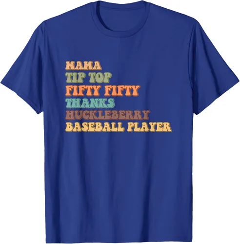 Vista 19 de Mama Tip-Top Fifty Fifty Thanks Huckleberry - Camiseta de béisbol, Negro