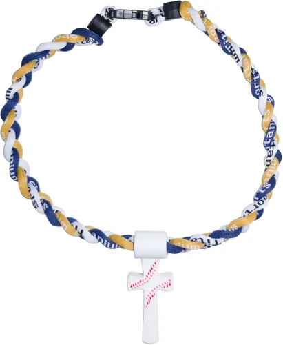 Vista 12 de Collar de cuerda de béisbol con cruz de silicona