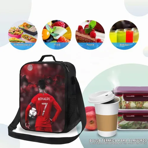 Vista 4 de Bolsa de almuerzo aislada #7 Bolsa de almuerzo impermeable reutilizable bolsas de hielo para bolsas de almuerzo Negro10