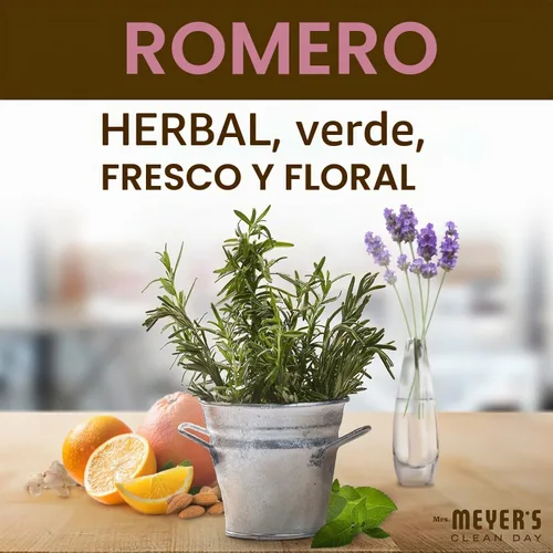 Vista 4 de Mrs. Meyer's Clean Day - Detergente líquido para platos, aroma a romero, paquete de 6 unidades, 16 fl oz