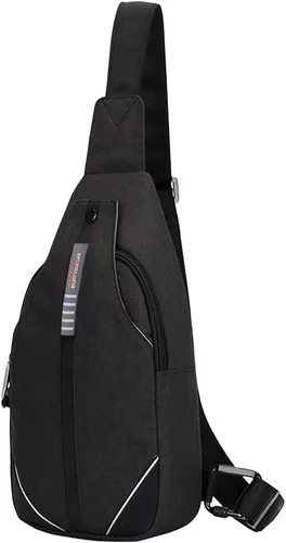 Vista 12 de WATERFLY - Mochila media bandolera con correa antirrobo para viajes, bolsa de pecho, de hombro