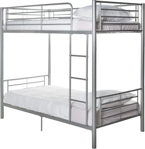 Vista 5 de Walker Edison Elodie - Litera de metal, cama individual sobre cama individual, color plateado