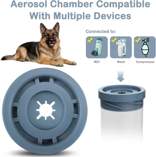Vista 6 de Espaciador inhalador para perros grandes, cámara de aerosol para mascotas con máscara de silicona para perros grandes, para primeros auxilios