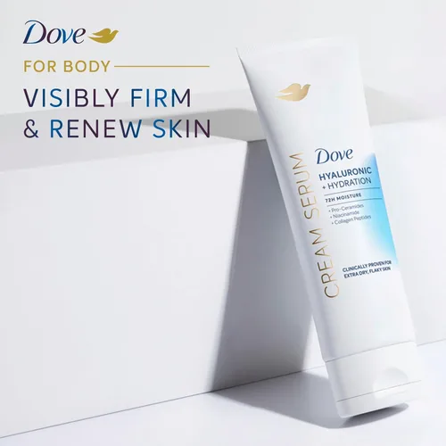Vista 5 de Dove Suero en Crema Hialurónico + Hidratación para Piel Extra Seca y Escamosa, con Pro-Cerámidas, Niacinamida y Péptidos de Colágeno, Loción, 8 oz