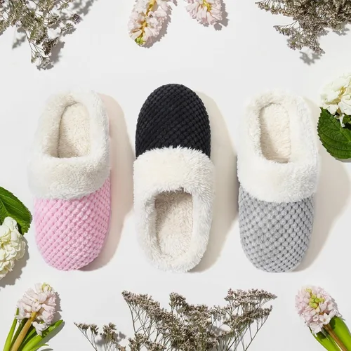 Vista 6 de ULTRAIDEAS Pantuflas de forro polar cómodas para mujer, de espuma viscoelástica, sin cordones, para interiores y exteriores