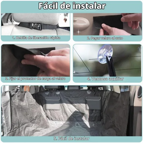 Vista 9 de Forro de carga SUV para perros - Funda para maletero con protector de Negro