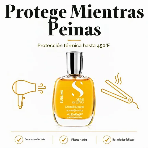 Vista 9 de ALFAPARF MILANO Semi di Lino Cristalli Liquidi Hair Oil - Heat Protectant