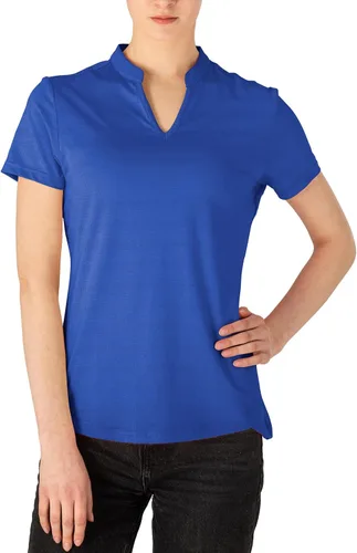 Vista 19 de Gopune Polo de golf con cuello en V para mujer, sin cuello, manga corta, ligera, de secado rápido, camisetas de tenis para correr