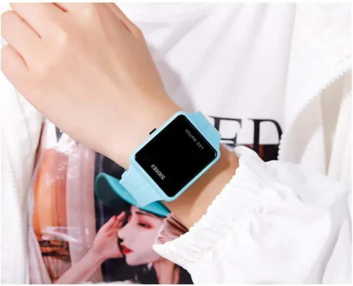 Vista 6 de Gosasa Reloj digital LED de cara grande, fecha, hora, 3bar, impermeable, reloj de pulsera para hombres y mujeres