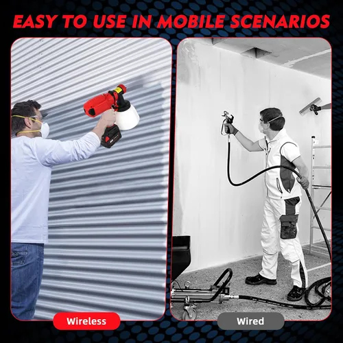 Vista 5 de Pulverizador de pintura inalámbrico para batería Milwaukee de 18 V, pulverizadores de pintura para interior del hogar HVLP eléctrico sin aire