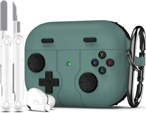 Vista 27 de R-fun Funda para AirPods Pro 3, diseño de consola de juegos de silicona para Apple AirPods Pro de 3ª generación (cable USB-C), con kit limpiador
