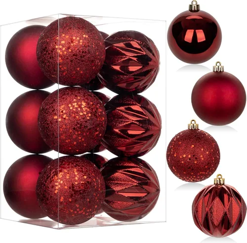 Vista 31 de 30 piezas de adornos de bola de árbol de Navidad irrompibles negros para decoración navideña