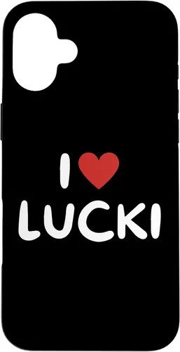 Vista 39 de Funda con corazón rojo para iPhone 16 I Love Lucki