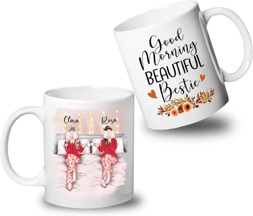 Vista 15 de Taza de café personalizada de la amistad para mejor amiga, regalo de taza del día de Galentine, regalo de taza de Navidad, taza de café