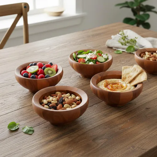 Vista 5 de Nambe Yaro Individual tazón para ensalada, Conjunto de 4