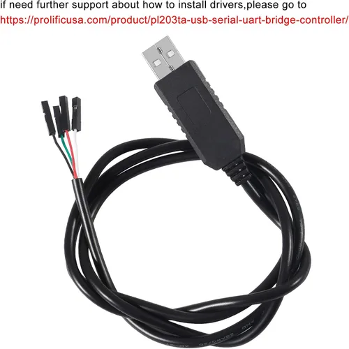 Vista 4 de Paquete de 2 adaptadores serie PL2303 PL2303HX USB a TTL, cable de depuración de 3.3 V con enchufe hembra de 4 pines, convertidor USB a RS232 TTL
