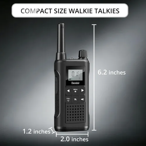 Vista 2 de Rechargeable Walkie Talkies for Adults Long Range-4 Pack Black & Blue & Orange & Yellow