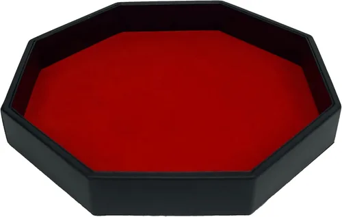 Vista 7 de Bandeja rodante de dados octágonos de 11.5 pulgadas, color negro Piel sintética, terciopelo