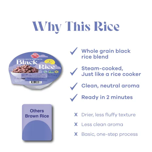 Vista 4 de OTOKI Arroz negro germinado coreano, cuencos de arroz morado ricos en antioxidantes, sin gluten y vegano, listo en 2 minutos, 7.41 onzas