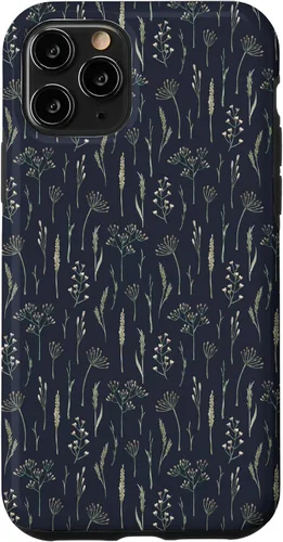 Vista 29 de Funda neutra Boho Dry Wildflower Meadow Botanical (azul marino) para iPhone 16