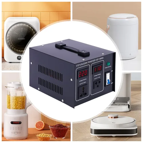 Vista 7 de Transformador elevador de 120 V a 240 V, convertidor de potencia de 1000 W 110 V a 220 V con cable de alimentación de 4.9 pies, inversor