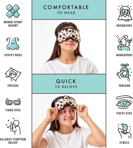 Vista 7 de Fit+Fresh - Mascarilla de gel refrescante para ojos y envoltura para la cabeza fría, paquete de hielo para migraña para alivio