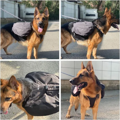 Vista 5 de Mochila multifuncional para perros para senderismo, mochila multifuncional para el día del perro, bolsa de viaje con cremallera, mochila