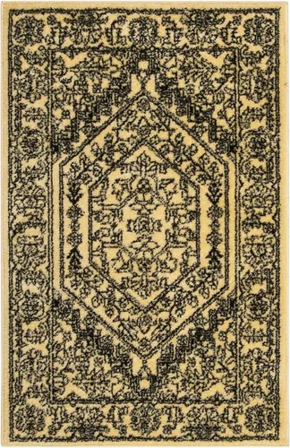 Vista 26 de SAFAVIEH ADR108B - Tapete de la colección Adirondack, 2 pies 1 pulgada x 6 pies, marfil y plateado, diseño de medallón oriental, no desprende
