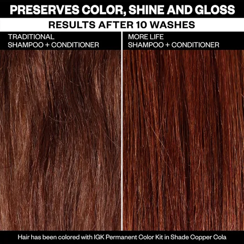 Vista 4 de IGK MORE LIFE Color Extending Conditioner Extends Color While Boosting Gloss and Softness Helps Protect Color-Treated Hair from Fade