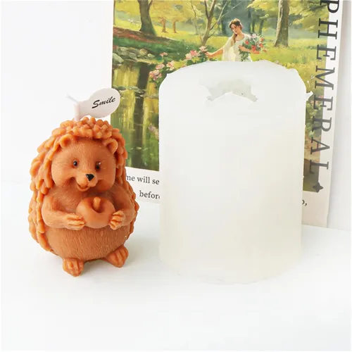 Vista 5 de Moldes de silicona para velas (paquete de 2 velas de erizo)
