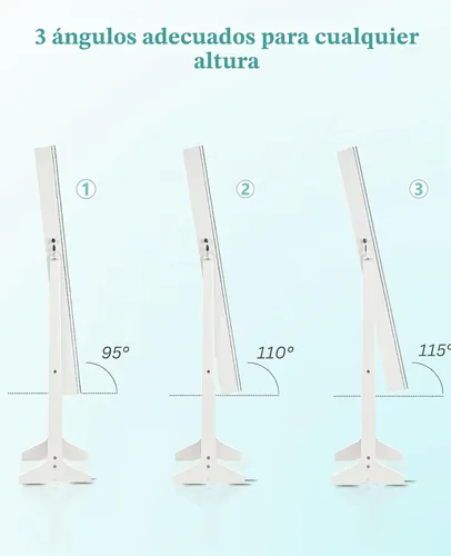 Vista 5 de LUXFURNI - Espejo de pie LED con cerradura con almacenamiento, armario de Blanco paloma