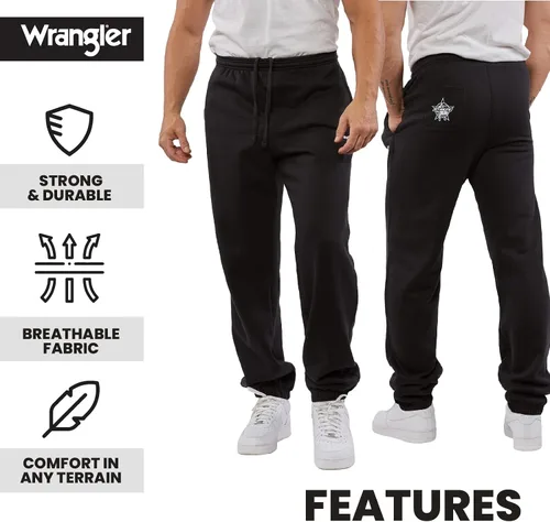 Vista 5 de Wrangler Pantalones deportivos para hombre, regulares, grandes y altos, de forro polar, pantalones deportivos con bolsillos