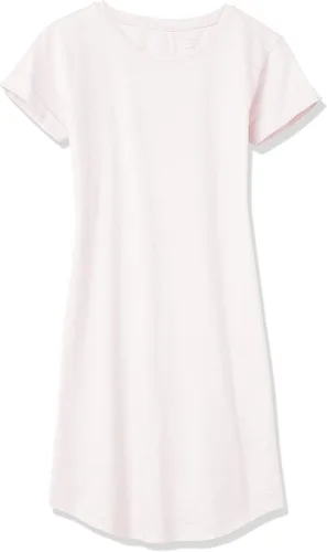 Vista 5 de Tienda Essentials Vestido de camiseta de algodón de ajuste relajado con cuello redondo y manga enrollada para mujer (talla única)
