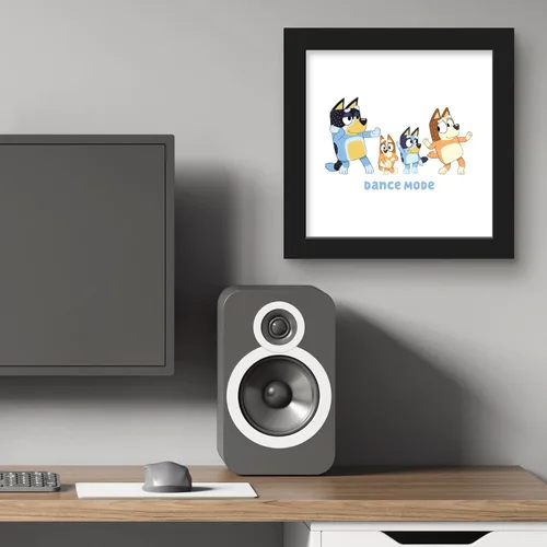 Vista 5 de Gallery Pops Bluey - Arte de pared de modo baile, versión enmarcada negra, 12 x 12 pulgadas, arte de pared de Gallery Pops