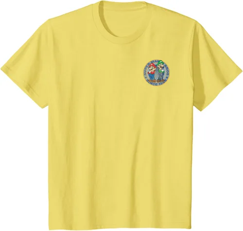 Vista 4 de Super Mario Bros Luigi Left Chest Since 1985 - Camiseta gráfica Negro