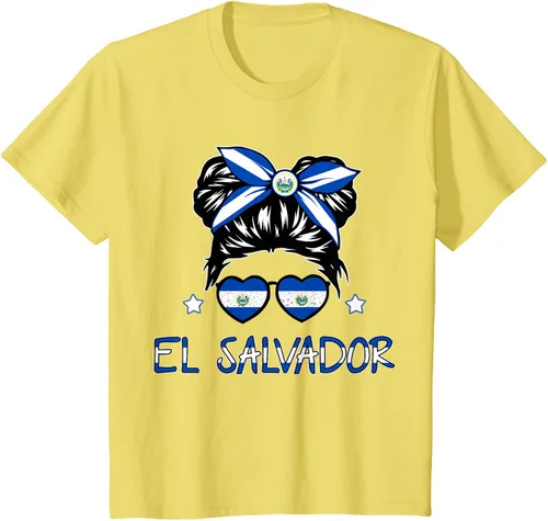 Vista 35 de Camiseta de El Salvador para Niñas Bandera Patrimonio Hispano Salvadoreño