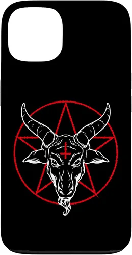 Vista 7 de iPhone 12/12 Pro Baphomet cabra - Estuche Satánico Pentagrama