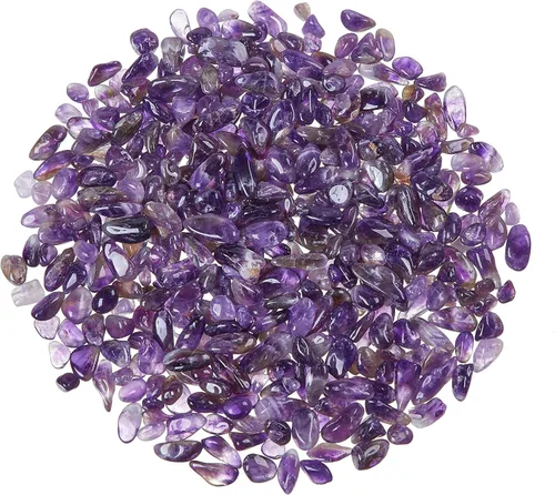 Vista 2 de Piedras de amatista de cristal triturado de cuarzo de forma irregular para el hogar, piedras decorativas para el hogar, jarrones, plantas