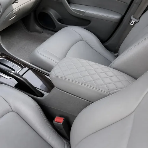 Vista 117 de Great-luck Funda de cuero para consola central, almohadilla para reposabrazos, accesorios de cubierta de caja (costuras rojas) para BMW X1 2023 2024