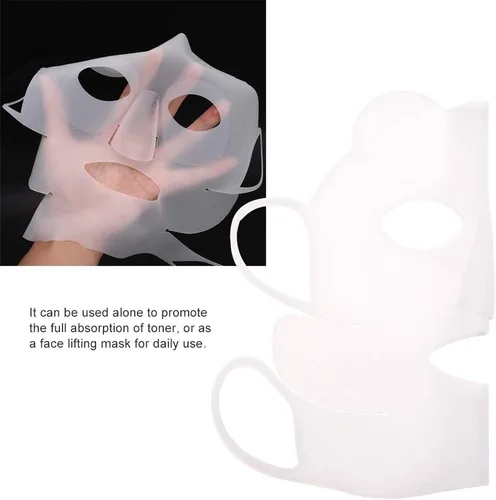Vista 6 de Máscara facial reutilizable de silicona con gancho para la oreja de panda, máscara hidratante facial de belleza, evita la evaporación del suero