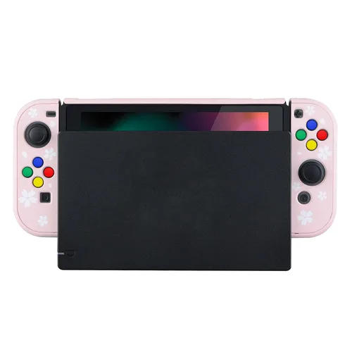 Vista 8 de eXtremeRate PlayVital Back Cover for Nintendo Switch Console, NS Joycon Controller Protector Hard Shell, Dockable Protective Case with Colorful ABXY