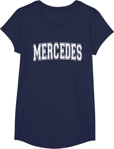 Vista 64 de MERCEDES TX TEXAS USA - Camiseta deportiva vintage estilo Varsity, Negro, S