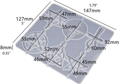 Vista 3 de Molde de resina con colgante de amuleto espiritual para bricolaje con forma de estrella y pentagramas