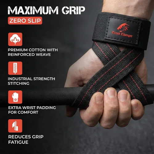 Vista 4 de Figura 8 Correa de elevación acolchada correas de levantamiento de peso muerto resistentes Correas de levantamiento de pesas Strongman Axle Bar