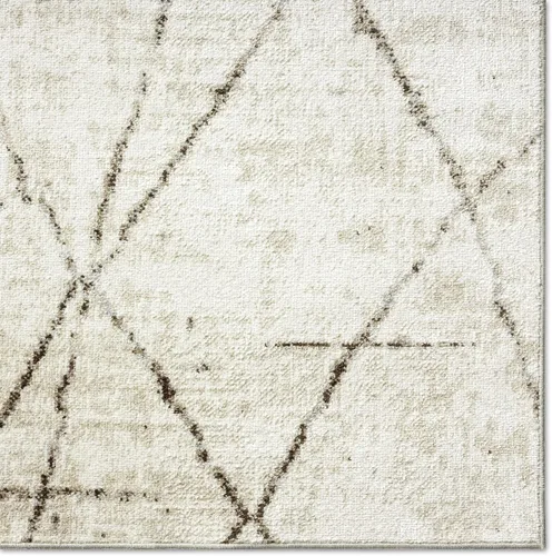 Vista 5 de Home Dynamix Everwash Treasure Alan - Alfombra geométrica moderna lavable a máquina, beige/marrón, 6.6 x 9.2 pies